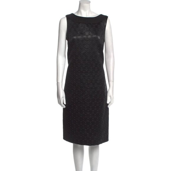 Tory Burch‎ Brylyn Dress Black Metallic Textured Circle Print Cocktail A-Line 0 - Picture 1 of 11